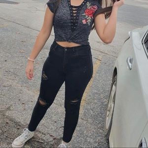 Black High Rise Skinny jeans